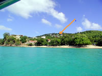 A panorama of the beach below Sweet Mango