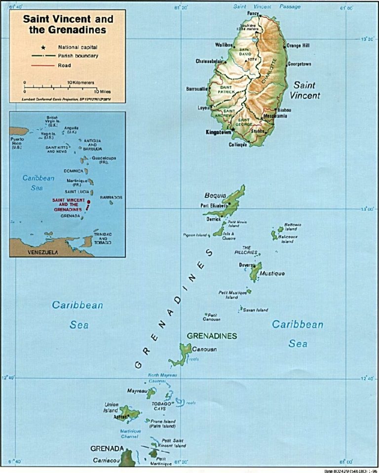 Map of Saint Vincent and the Grenadines – Bequia Net